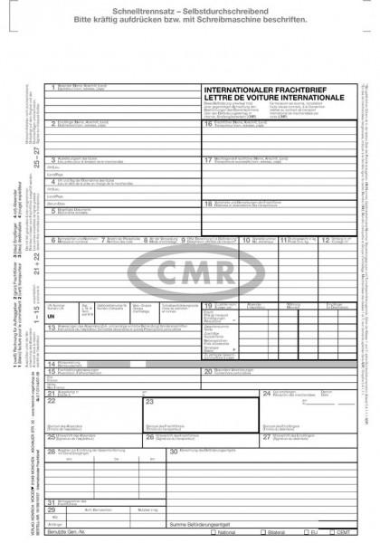 CMR-Frachtbrief 4-fach Satz NCR (100 Stck.)